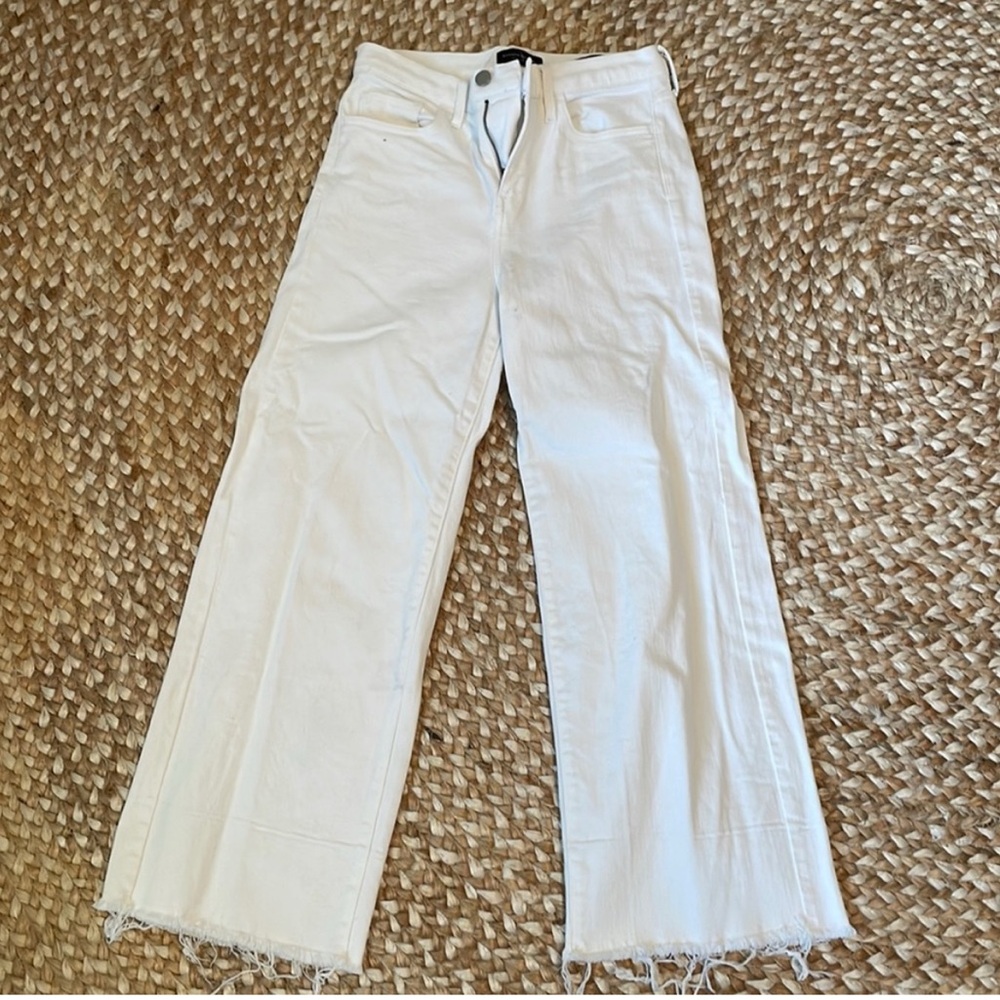 Banana Republic White Wide-Leg Crop Jeans